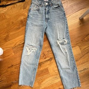 Zara light wash distressed jeans